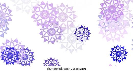 Light purple vector background with christmas snowflakes. Simple abstract illustration with ice, snow, snowflakes. New year ad, booklets pattern.