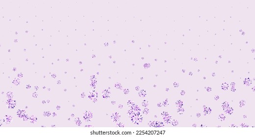 Light purple vector background with christmas snowflakes. Colorful abstract illustration with snowflakes. New year background.