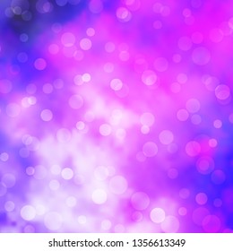 Light Purple vector background with circles. Abstract decorative design in gradient style with bubbles. Pattern for booklets, leaflets.