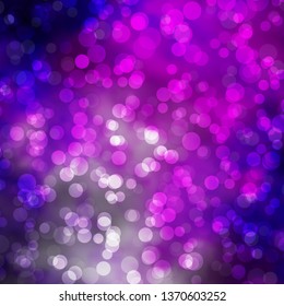 Light Purple vector background with circles. Illustration with set of shining colorful abstract spheres. Pattern for websites, landing pages.