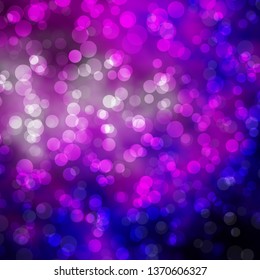 Light Purple vector background with circles. Glitter abstract illustration with colorful drops. Design for posters, banners.