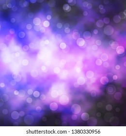 Light Purple vector background with circles. Illustration with set of shining colorful abstract spheres. Design for your commercials.