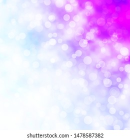 Light Purple vector background with circles. Glitter abstract illustration with colorful drops. Design for posters, banners.