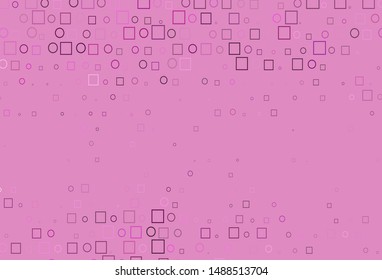 Light Purple vector background with circles, rectangles. Glitter abstract illustration with cubes, circles. Pattern for beautiful websites.