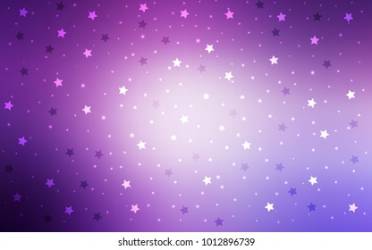 Light Purple vector background with colored stars. Modern geometrical abstract illustration with stars. The pattern can be used for wrapping gifts.