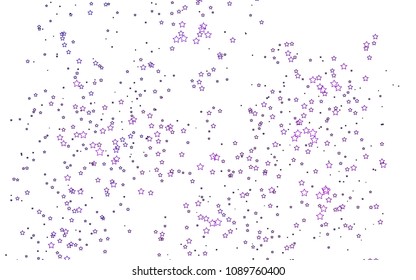 Light Purple vector background with colored stars. Blurred decorative design in simple style with stars. The pattern can be used for websites.