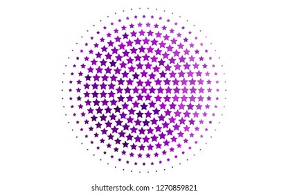 Light Purple vector background with colored stars. Glitter abstract illustration with colored stars. Best design for your ad, poster, banner.