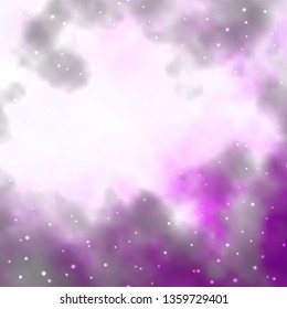 Light Purple vector background with colorful stars. Decorative illustration with stars on abstract template. Theme for cell phones.
