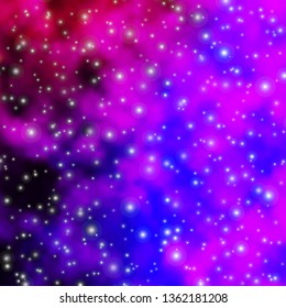 Light Purple vector background with colorful stars. Decorative illustration with stars on abstract template. Pattern for new year ad, booklets.