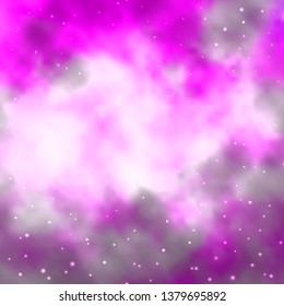 Light Purple vector background with colorful stars. Shining colorful illustration with small and big stars. Best design for your ad, poster, banner.