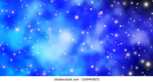 Light Purple vector background with colorful stars. Colorful illustration with abstract gradient stars. Design for your business promotion.