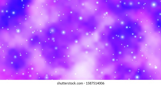 Light Purple vector background with colorful stars. Colorful illustration in abstract style with gradient stars. Best design for your ad, poster, banner.