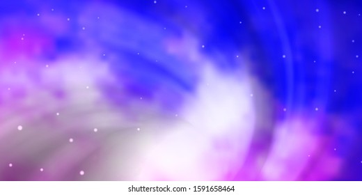 Light Purple vector background with colorful stars. Decorative illustration with stars on abstract template. Design for your business promotion.