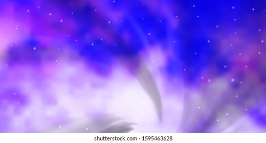 Light Purple vector background with colorful stars. Blur decorative design in simple style with stars. Best design for your ad, poster, banner.