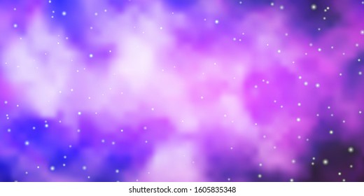 Light Purple vector background with colorful stars. Colorful illustration in abstract style with gradient stars. Best design for your ad, poster, banner.