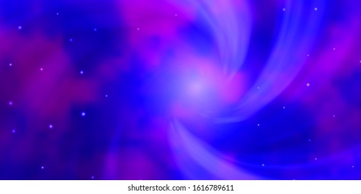 Light Purple vector background with colorful stars. Modern geometric abstract illustration with stars. Pattern for new year ad, booklets.