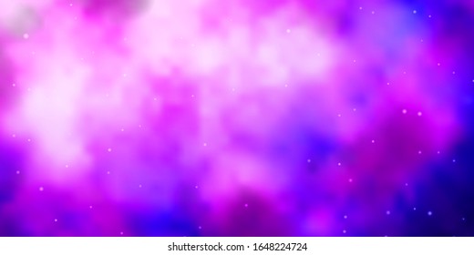 Light Purple vector background with colorful stars. Decorative illustration with stars on abstract template. Pattern for new year ad, booklets.