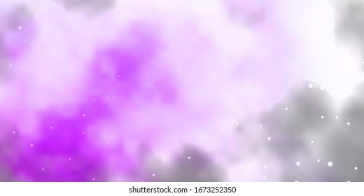 Light Purple vector background with colorful stars. Blur decorative design in simple style with stars. Pattern for wrapping gifts.