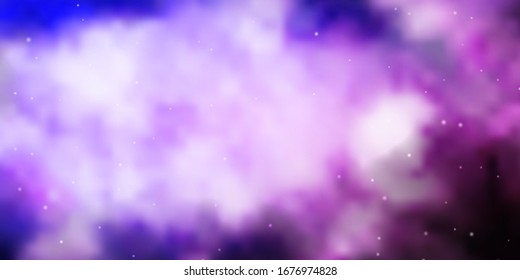Light Purple vector background with colorful stars. Colorful illustration in abstract style with gradient stars. Design for your business promotion.
