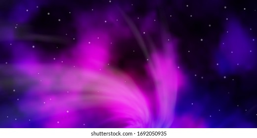 Light Purple vector background with colorful stars. Colorful illustration in abstract style with gradient stars. Pattern for new year ad, booklets.