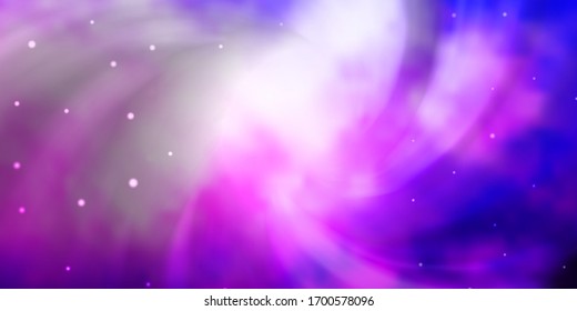 Light Purple vector background with colorful stars. Decorative illustration with stars on abstract template. Design for your business promotion.