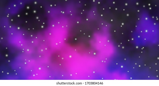 Light Purple vector background with colorful stars. Blur decorative design in simple style with stars. Best design for your ad, poster, banner.