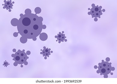 Light Purple vector background with covid-19 symbols. Simple design in abstract style with infection forms