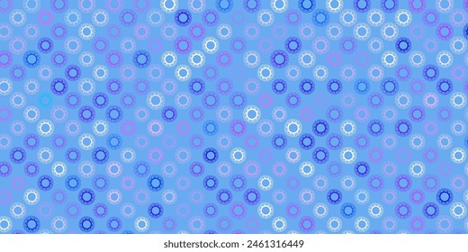 Light purple vector background with covid-19 symbols. Colorful abstract illustration with gradient medical shapes. Wallpaper for health protection.