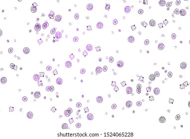 Light Purple vector background with cuisine gourmet. Glitter abstract sketch with gourmet food. Template for meal cooking in kitchen.