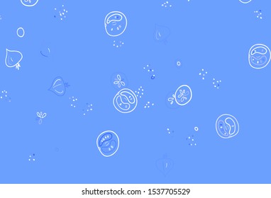 Light Purple vector background with cuisine gourmet. Beautiful colorful illustration with food in doodle style. Pattern for ads of breakfast, lunch, dinner.