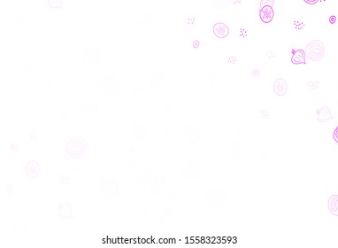 Light Purple vector background with cuisine gourmet. Glitter abstract sketch with gourmet food. Pattern for ad, booklets, leaflets of restaurants.