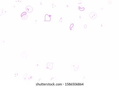 Light Purple vector background with cuisine gourmet. Illustration with set of fresh food in doodle style. Pattern for ad, booklets, leaflets of restaurants.