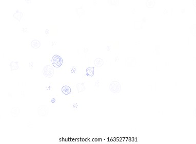 Light Purple vector background with cuisine gourmet. Abstract background with colorful Fast Food illustrations. Design for ad, poster, banner of cafes or restaurants.