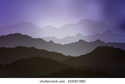 Light Purple vector background with curved circles. Geometric illustration in mountain style with gradient.  Pattern for your business design.