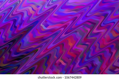 Light Purple vector background with curved circles. Glitter abstract illustration with wry lines. The template for cell phone backgrounds.