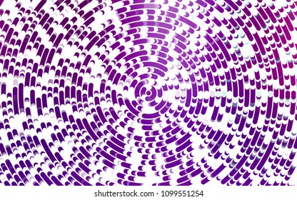 Light Purple vector background with curved circles. Modern gradient abstract illustration with bandy lines. Pattern for your business design.
