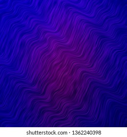 Light Purple vector background with curved lines. Illustration in halftone style with gradient curves. Pattern for websites, landing pages.