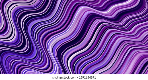 Light Purple vector background with curved lines. Colorful illustration with curved lines. Pattern for busines booklets, leaflets