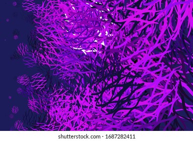 Fondo vectorial claro púrpura con líneas curvas. Una brillante ilustración, que consiste en líneas curvas.  Estilo abstracto para el diseño de su negocio.