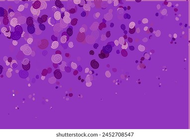 Light Purple vector background with curved circles. Colorful abstract illustration with gradient lines. Brand new design for your ads, poster, banner.