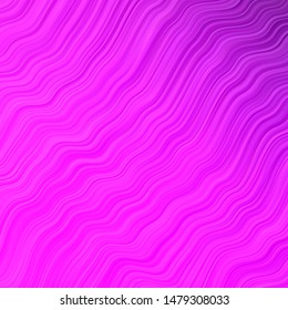 Light Purple vector background with curves. Abstract illustration with bandy gradient lines. Smart design for your promotions.