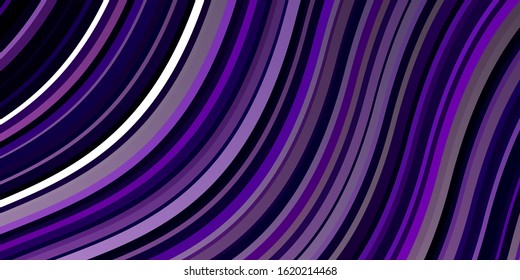 Light Purple vector background with curves. Abstract gradient illustration with wry lines. Pattern for websites, landing pages.