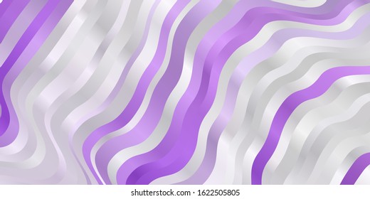 Light Purple vector background with curves. Colorful geometric sample with gradient curves.  Template for your UI design.