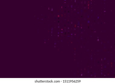 Light Purple vector background with Digit symbols. Illustration with Numeral symbols on abstract template. Smart design for your university promotion.