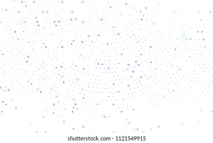 Light Purple vector  background with dots. Blurred decorative design in abstract style with bubbles. Pattern can be used as texture of water, rain drops.