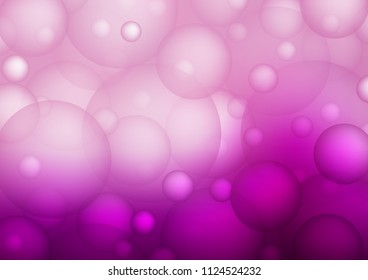 Light Purple vector background with dots. Blurred bubbles on abstract background with colorful gradient. The pattern can be used for aqua ad, booklets.