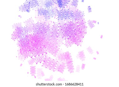 Light Purple vector background with forms of artificial intelligence. Shining colorful illustration with real structure of AI. Pattern for science, futuristic designs.