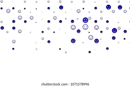 Light Purple vector background with funny smiles. Decorative shining illustration with smiles on white template. Beautiful design for your business advert.