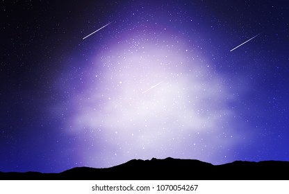 Light Purple vector background with galaxy stars. Space stars on blurred abstract background with gradient. Pattern for astrology websites.