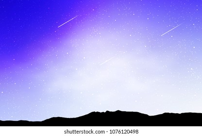 Light Purple vector background with galaxy stars. Shining colored illustration with bright astronomical stars. Pattern for astrology websites.